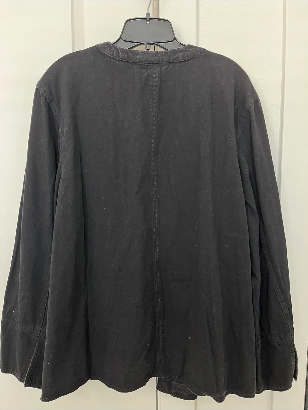 Free People Black Lightweight Tie-Front Shirt Jacket